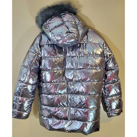 Warm & Cozy WHITE MARK Gray Metallic PUFFER JACKET PLUS Size XXL 2X - Picture 10 of 10